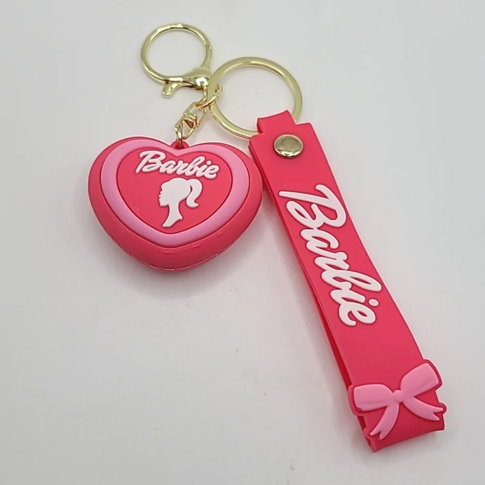 Barbie Pink Silicone Heart Keychain